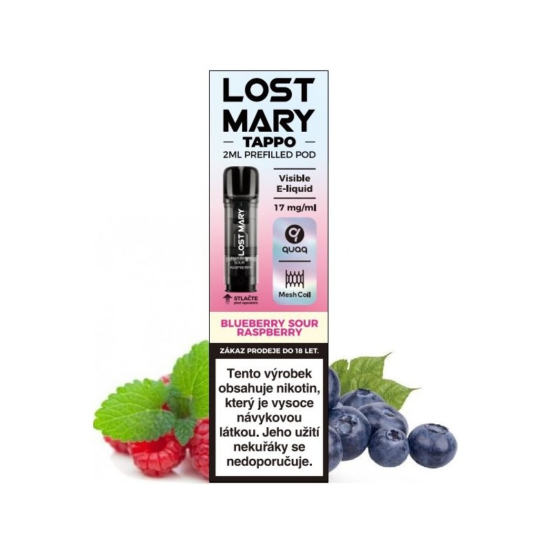 LOST MARY TAPPO Pods cartridge 1Pack Blueberry Sour Raspberry 17mg LOST MARY TAPPO Pods cartridge 1Pack Blueberry Sour Raspberry 17mg