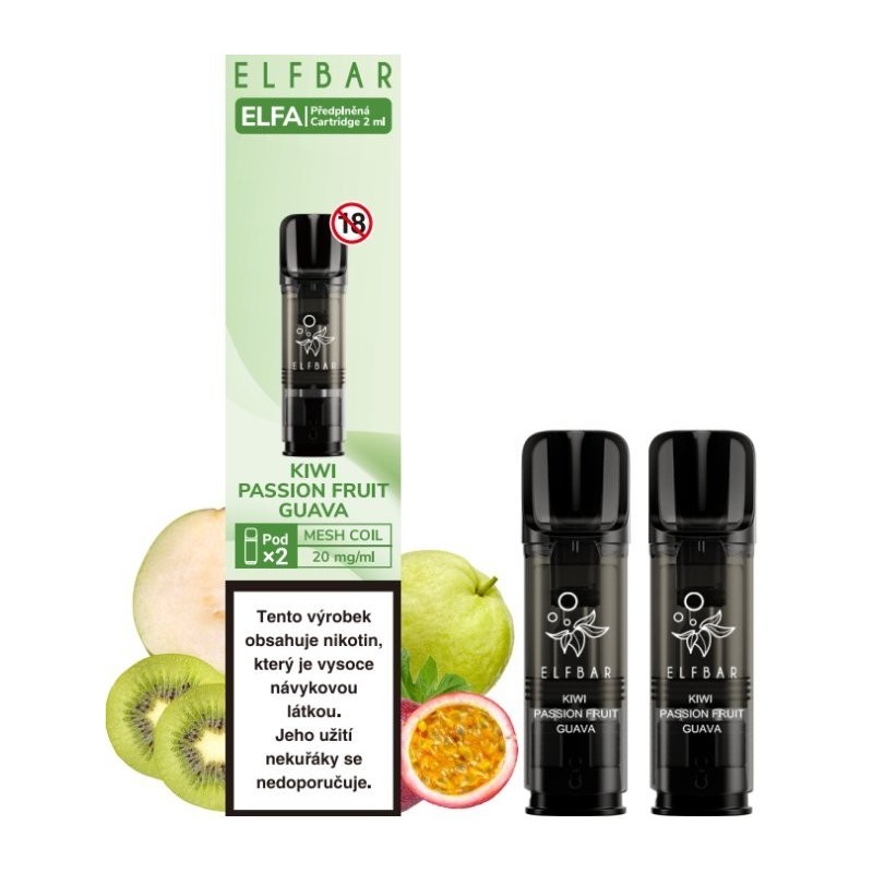 Elf Bar ELFA Pods cartridge 2Pack Kiwi Passion Fruit Guava 20mg Elf Bar ELFA Pods cartridge 2Pack Kiwi Passion Fruit Guava 20mg